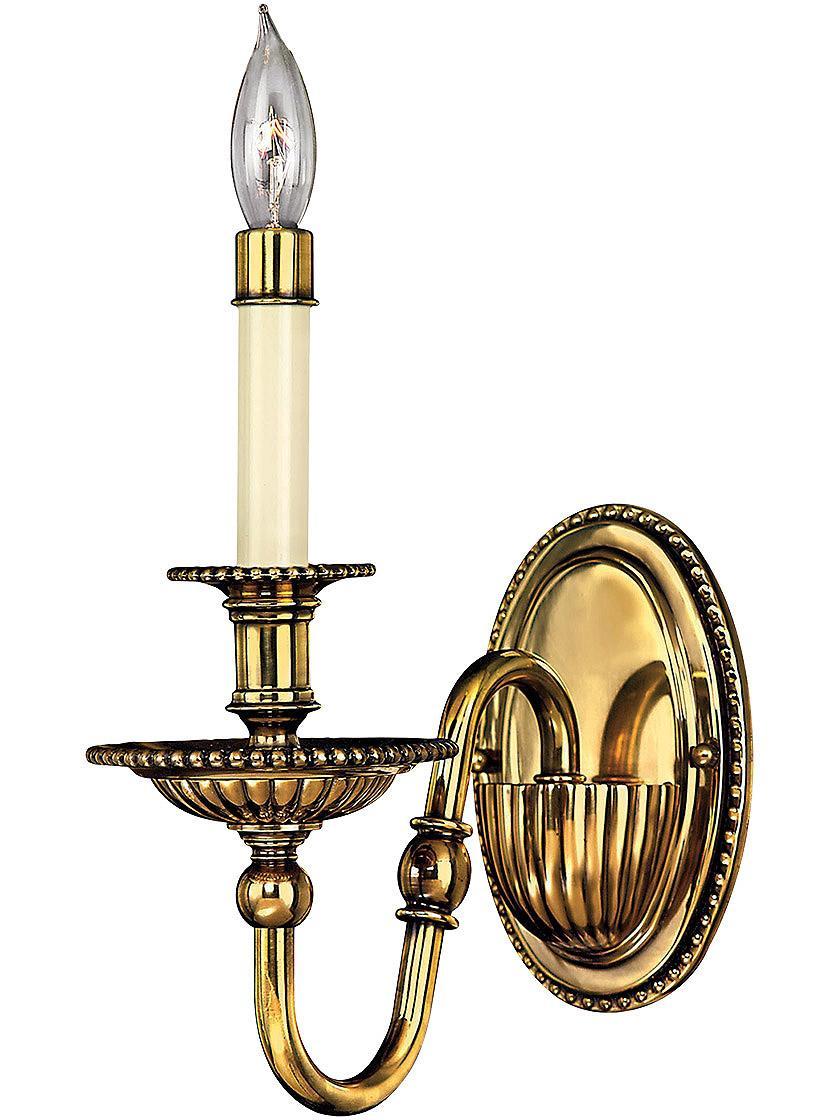 Bath |   Cambridge Single-Candle Sconce in Solid Brass Bath Bath