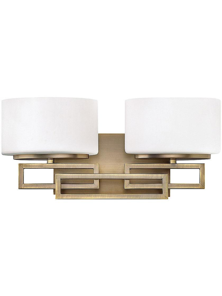 Bath |   Lanza 2-Light Bath Sconce with Etched Opal-Glass Shades Bath Antique Nickel/Brushed Bronze