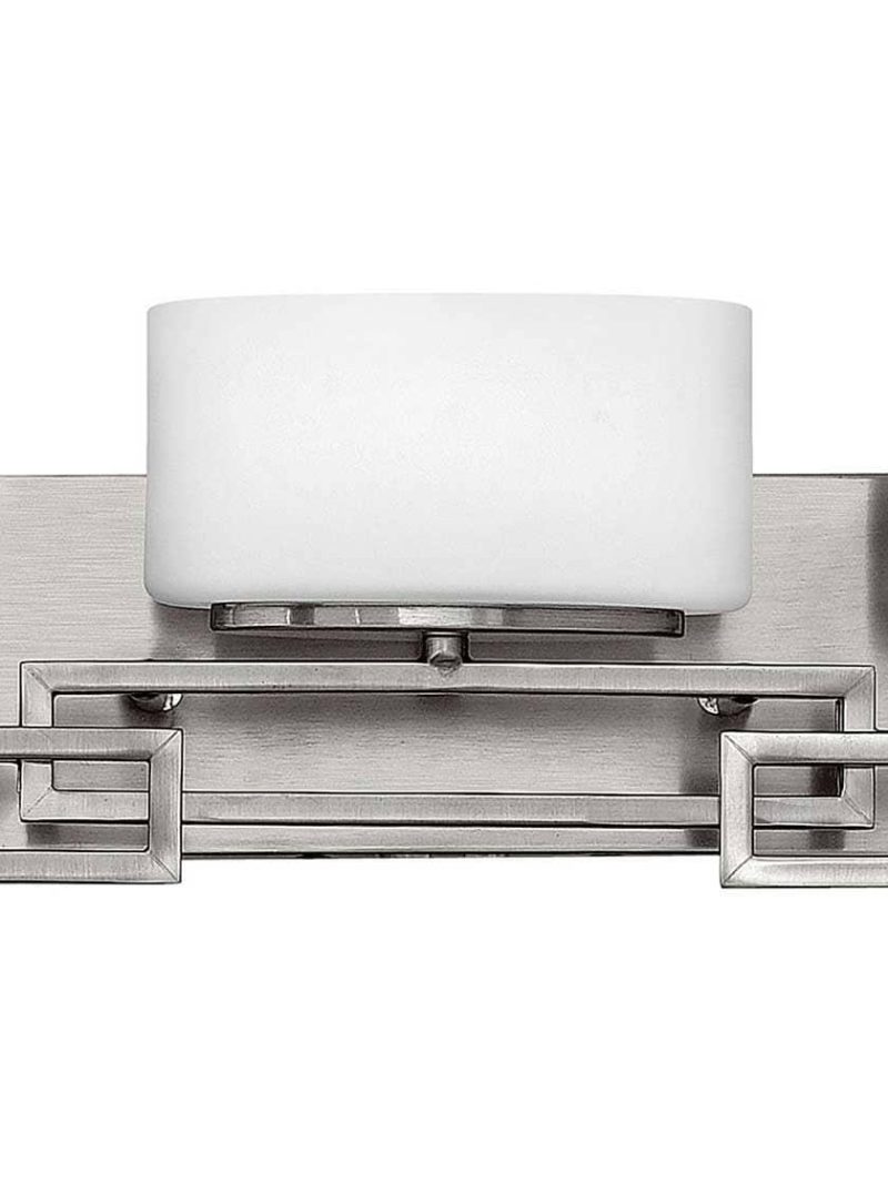 Bath |   Lanza 5-Light Bath Sconce with Etched Opal-Glass Shades Bath Antique Nickel/Brushed Bronze