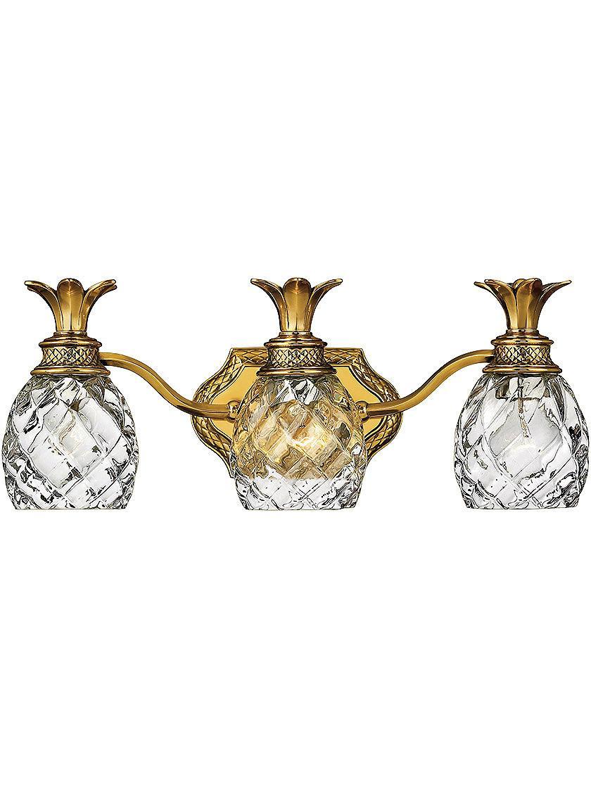 Bath |   Pineapple Triple Bath Sconce With Clear Optic Glass Bath Bath