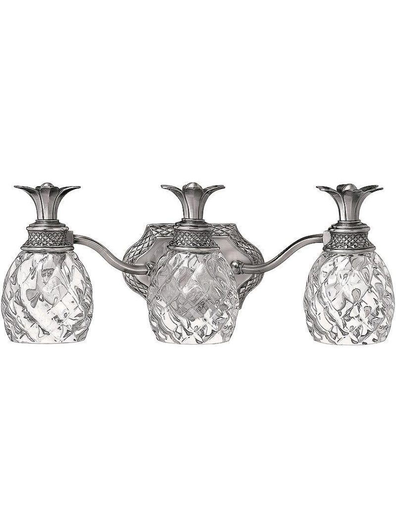 Bath |   Pineapple Triple Bath Sconce With Clear Optic Glass Bath Bath