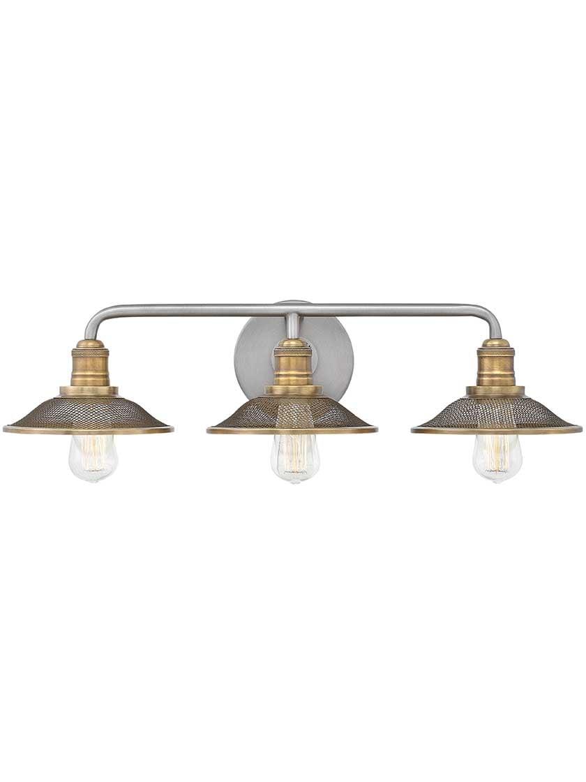 Bath |   Rigby 3-Light Bath Sconce Bath Antique Nickel/Polished Nickel