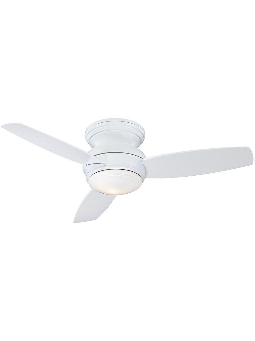 Ceiling Fans |   44″ Traditional Concept Flush-Mount LED Ceiling Fan In White Enamel Indoor Lighting Ceiling Fans