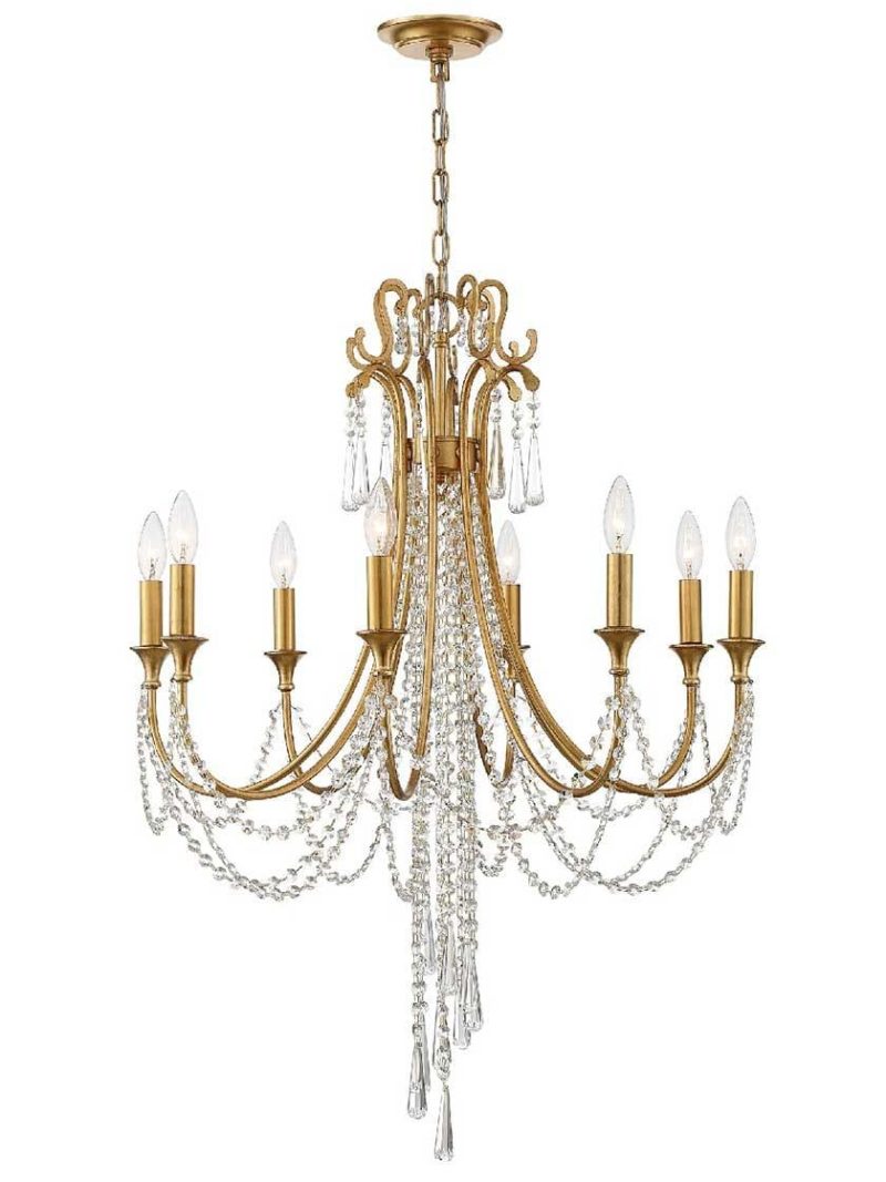 Chandeliers |   Arcadia 8 Light Chandelier Chandeliers Antique Gold/Antique Silver