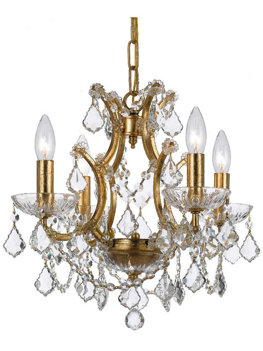 Chandeliers |   Filmore 4 Light Mini Chandelier Chandeliers Antique Gold