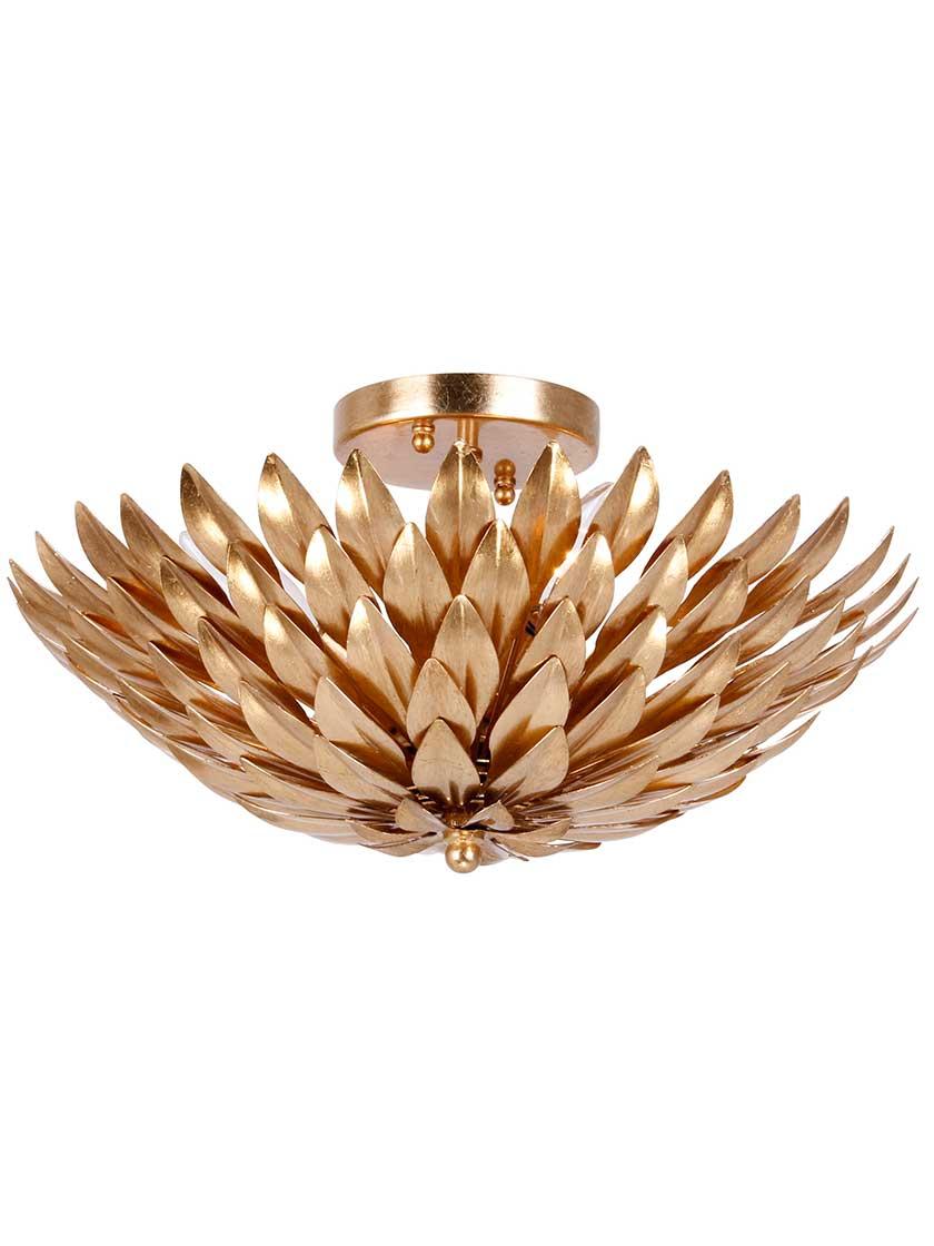 Flush & Semi-Flush |   Broche 16″ Semi Flush-Mount Ceiling Light Flush & Semi-Flush Antique Gold/Antique Silver