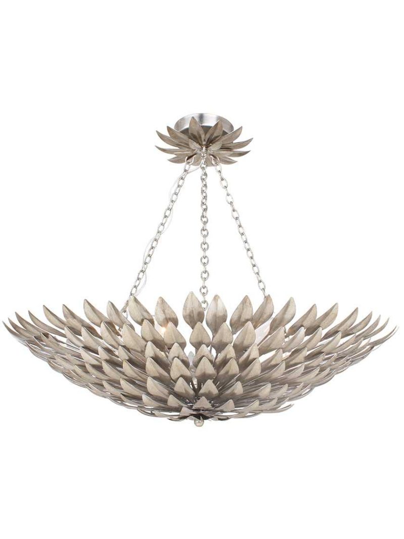 Flush & Semi-Flush |   Broche 6-Light Pendant Flush & Semi-Flush Antique Gold/Antique Silver