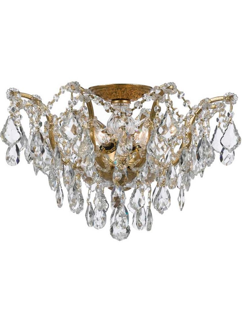 Flush & Semi-Flush |   Filmore 5 Light Ceiling Mount Flush & Semi-Flush Antique Gold