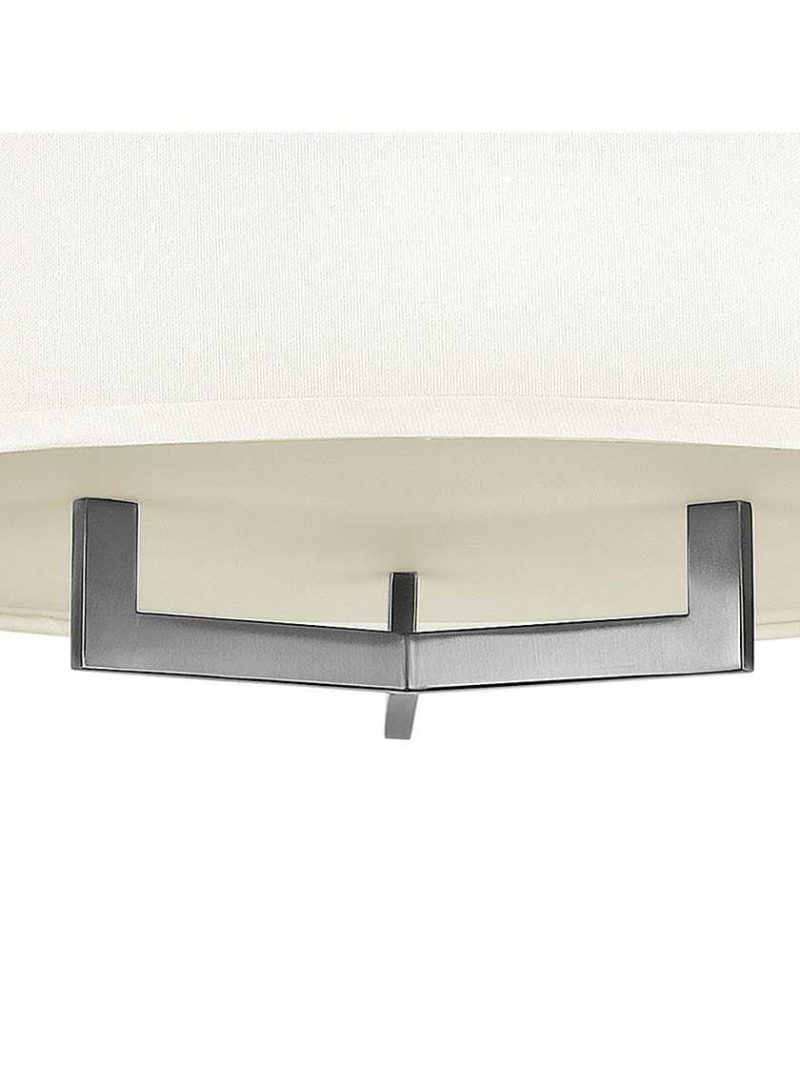 Flush & Semi-Flush |   Hampton Small Close Ceiling Light With Linen Drum Shade Flush & Semi-Flush Antique Nickel/Brushed Bronze