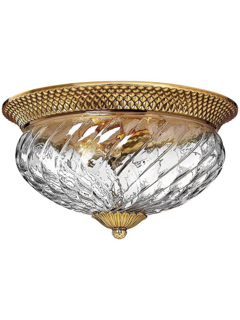 Flush & Semi-Flush |   Pineapple Large Flush-Mount Ceiling Light with Clear-Optic Glass Bath Bath