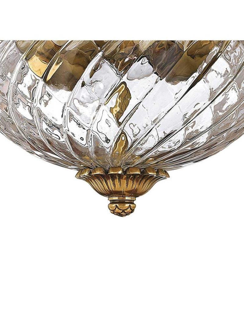 Flush & Semi-Flush |   Pineapple Large Flush-Mount Ceiling Light with Clear-Optic Glass Bath Bath