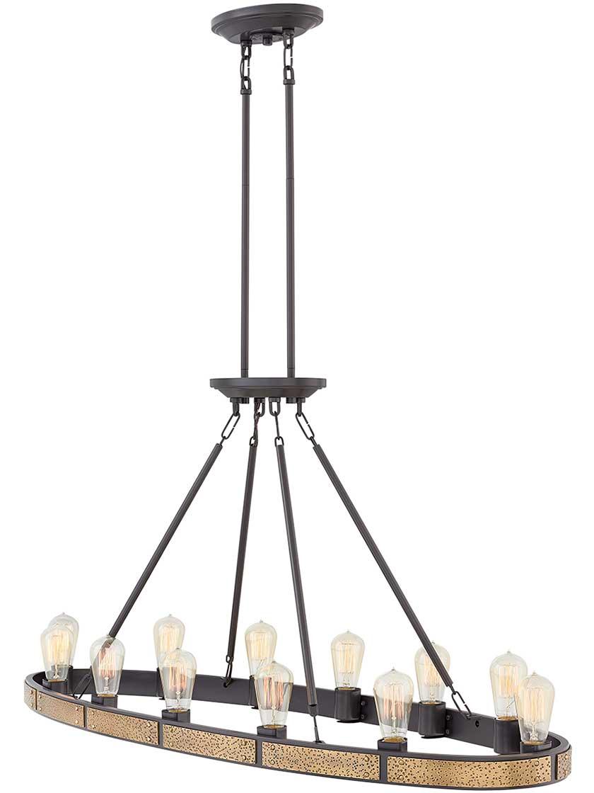 Kitchen |   Everett 12-Light Island Chandelier Indoor Lighting Bronze/Brushed Nickel