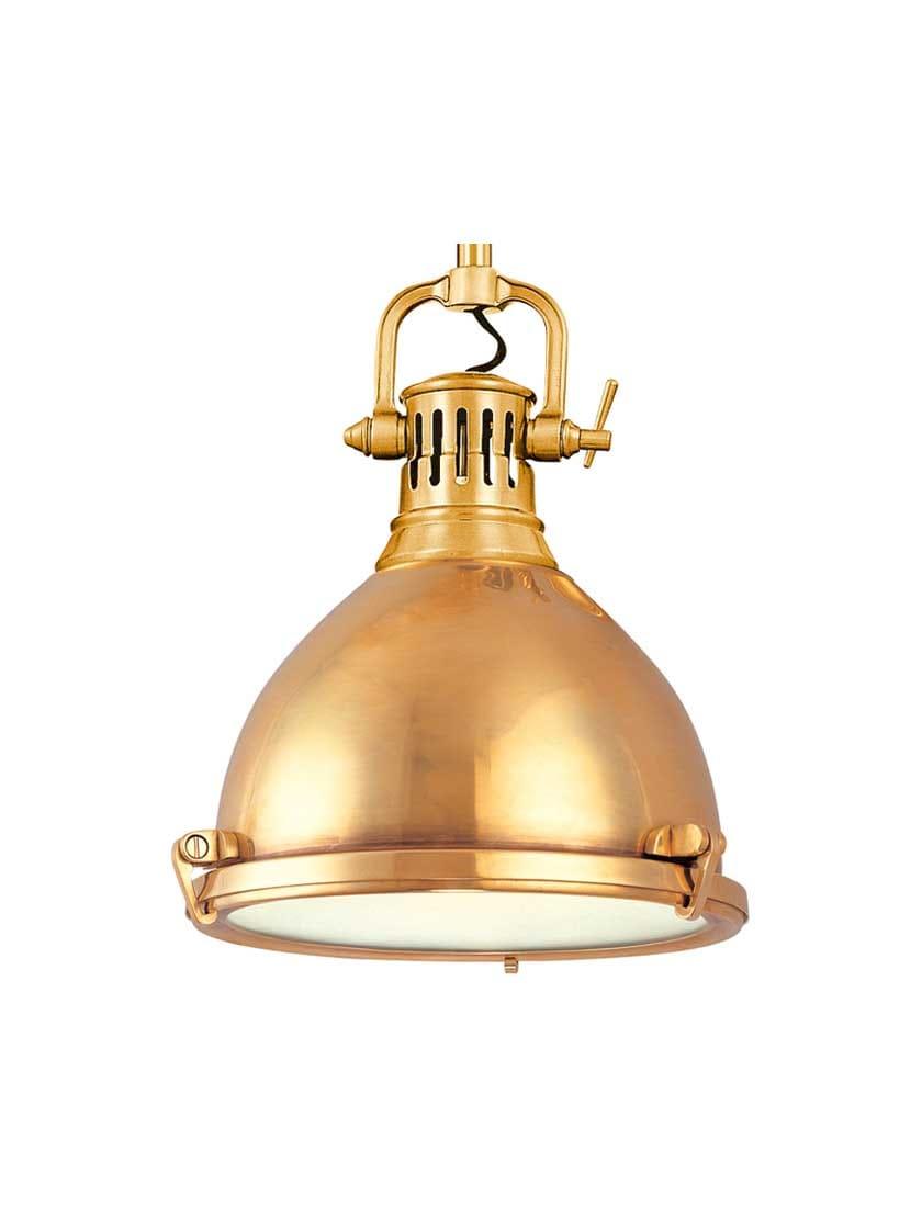 Kitchen |   Pelham 10 1/2″ Pendant Indoor Lighting Aged Brass/Polished Nickel