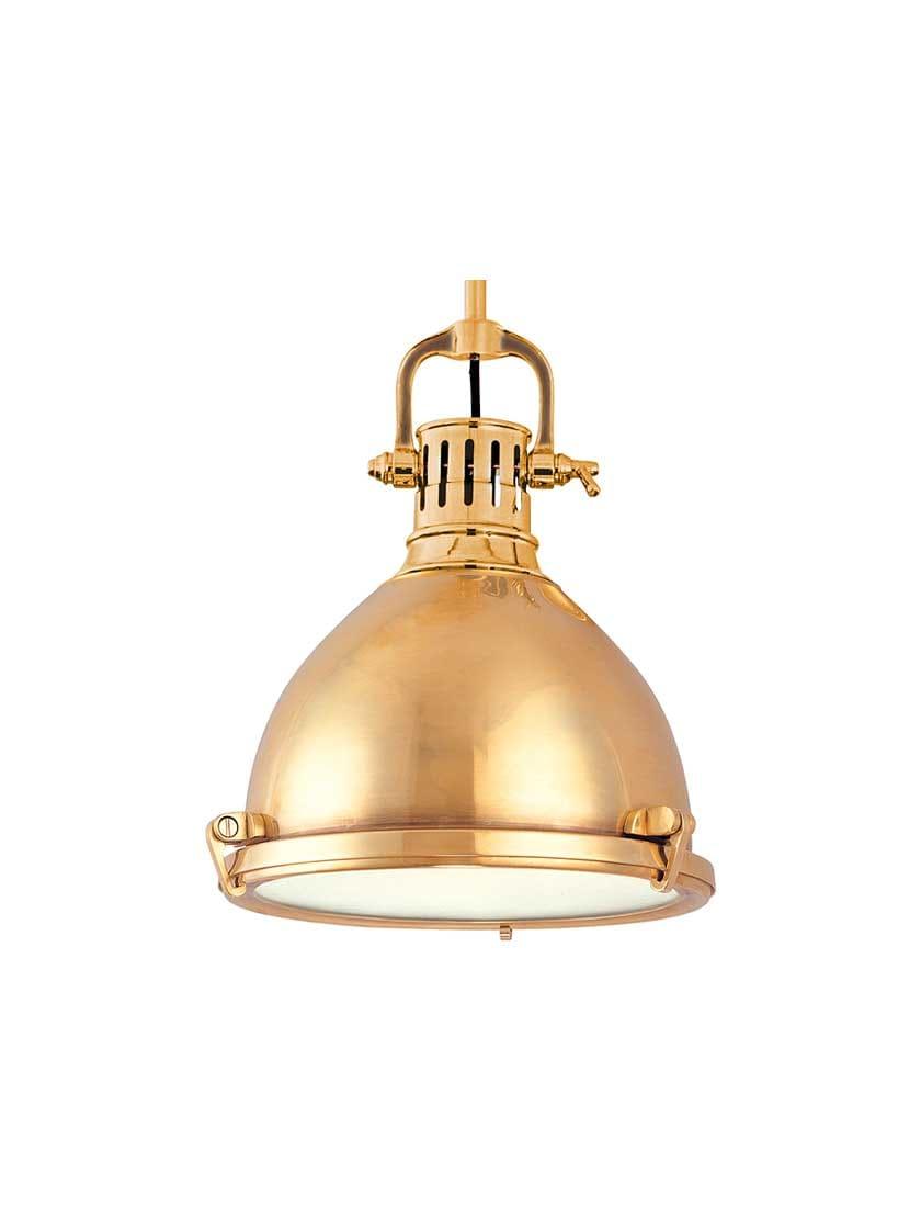 Kitchen |   Pelham 14″ Pendant Indoor Lighting Aged Brass/Polished Nickel