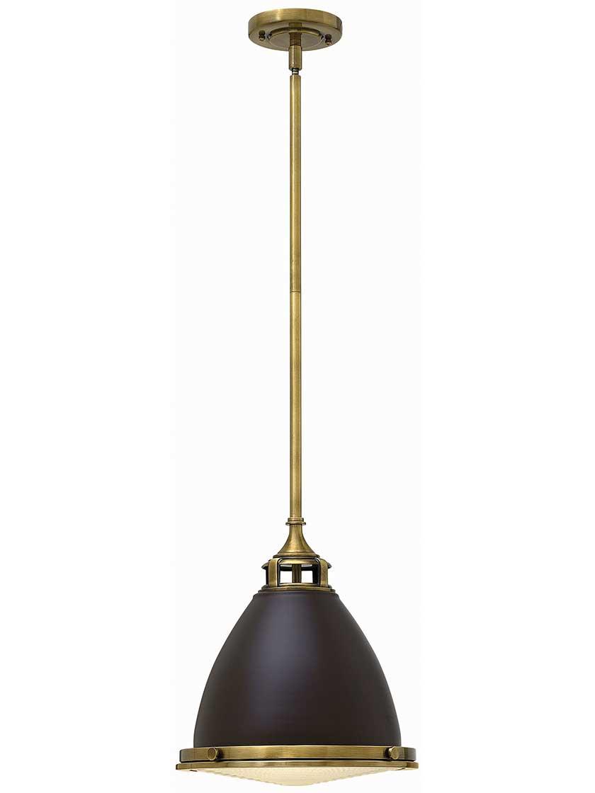 Pendants |   Amelia Large Stem Pendant with Metal Shade Indoor Lighting Aged Zinc/Buckeye Bronze/Polished Antique Nickel