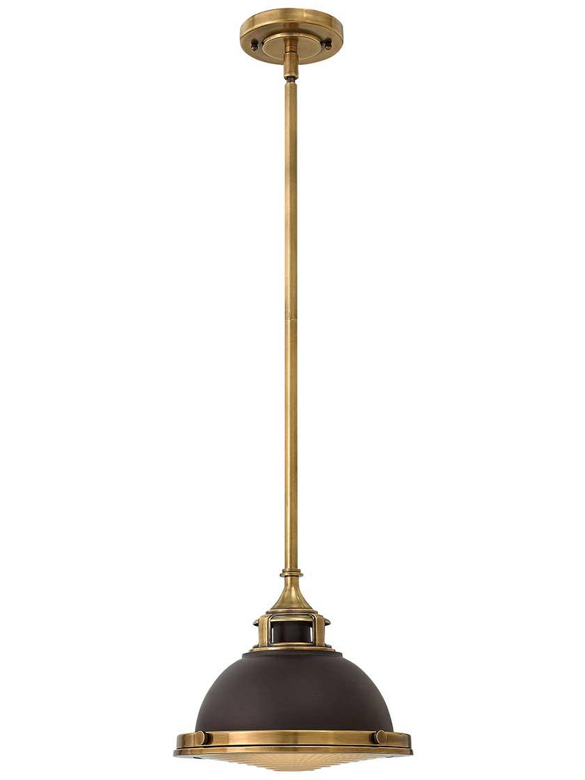 Pendants |   Amelia Stem Pendant with Metal Shade Indoor Lighting Aged Zinc/Buckeye Bronze