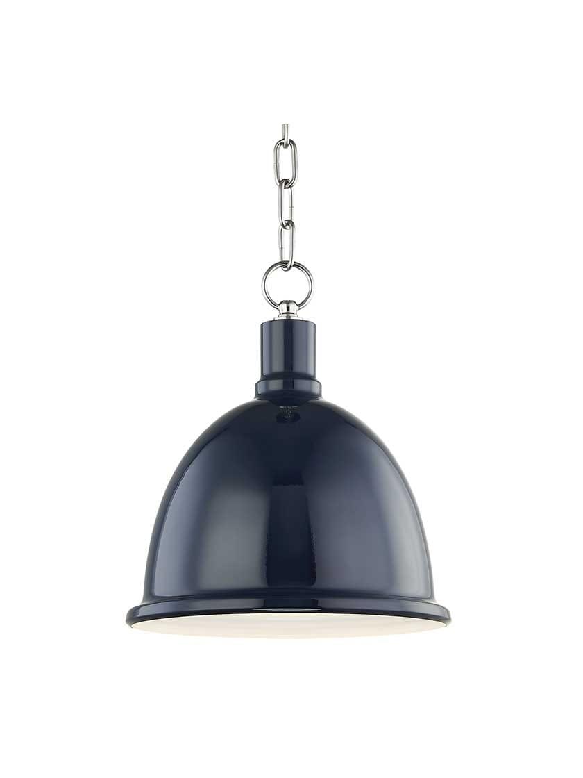 Pendants |   Blair 1-Light Small Pendant Indoor Lighting Aged Brass-Cream/Polished Nickel-Navy