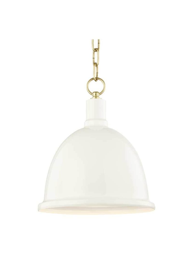 Pendants |   Blair 1-Light Small Pendant Indoor Lighting Aged Brass-Cream/Polished Nickel-Navy