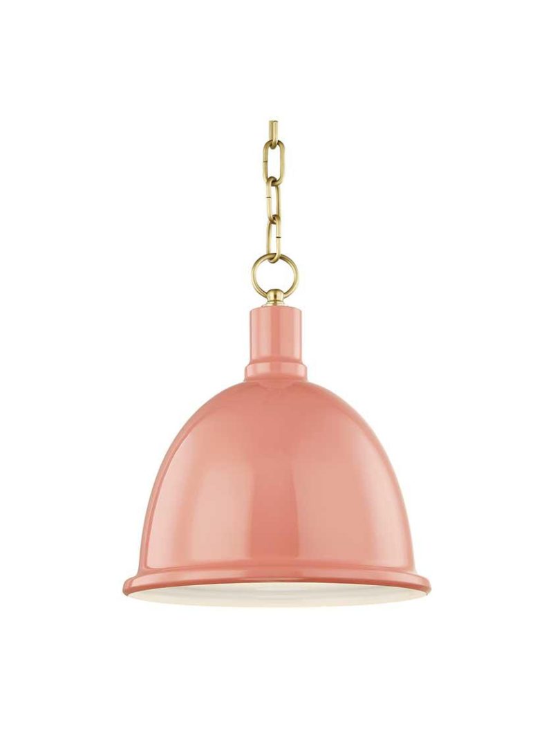 Pendants |   Blair 1-Light Small Pendant Indoor Lighting Aged Brass-Cream/Polished Nickel-Navy