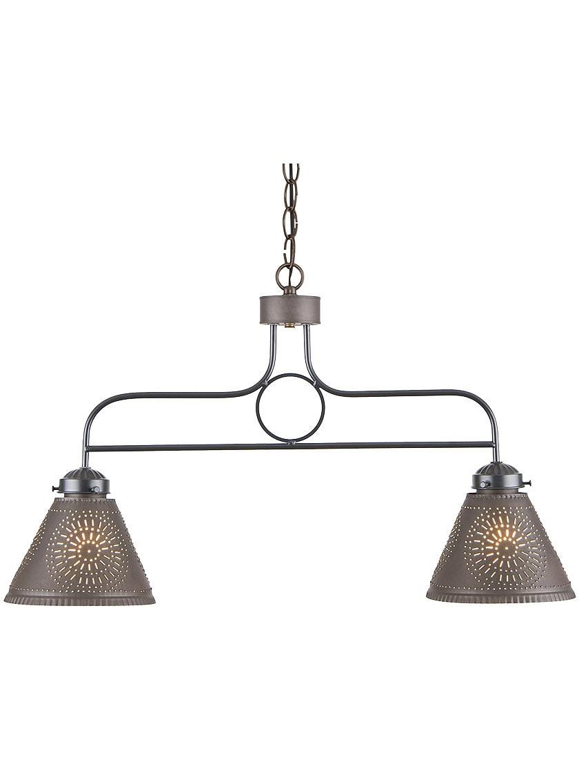 Pendants |   Franklin 2 light Tin Pendant With Choice Of Finish Indoor Lighting Kettle Black Tin