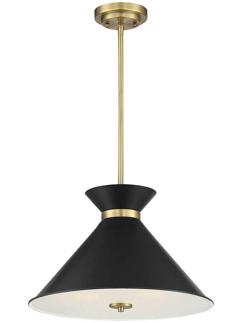 Pendants |   Lamar 3 Light Pendant Indoor Lighting Black With Warm Brass Accents/White With Brass Accents