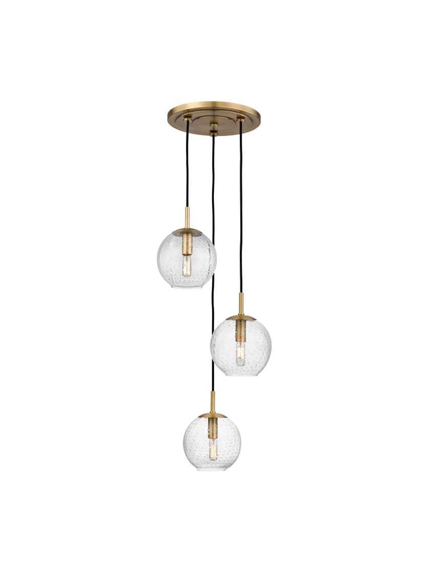 Pendants |   Rousseau 3-Light Pendant Indoor Lighting Aged Brass/Clear