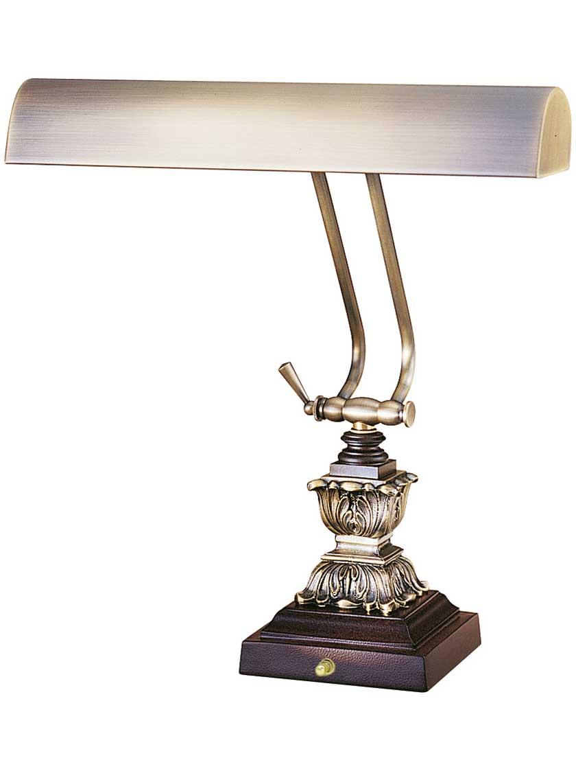 Piano Lamps |   14 3/4″ Piano Desk Lamp with Decorative Base Indoor Lighting Antique Brass