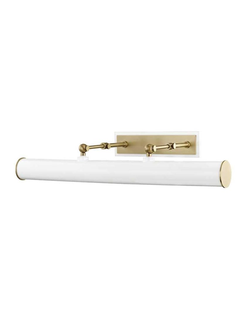 Picture Lighting |   Holly 3-Light Picture-Light With Plug Indoor Lighting Aged Brass-Navy/Aged Brass-White