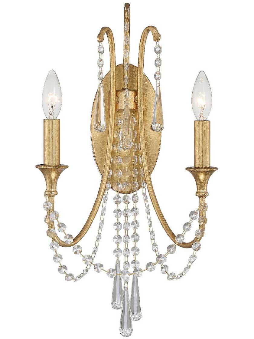 Sconces |   Arcadia 2 Light Wall Mount Indoor Lighting Antique Gold/Antique Silver