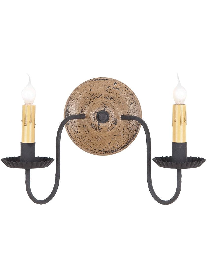 Sconces |   Ashford Painted Wood & Tin Sconce With Textured Black Finish Bath Bath