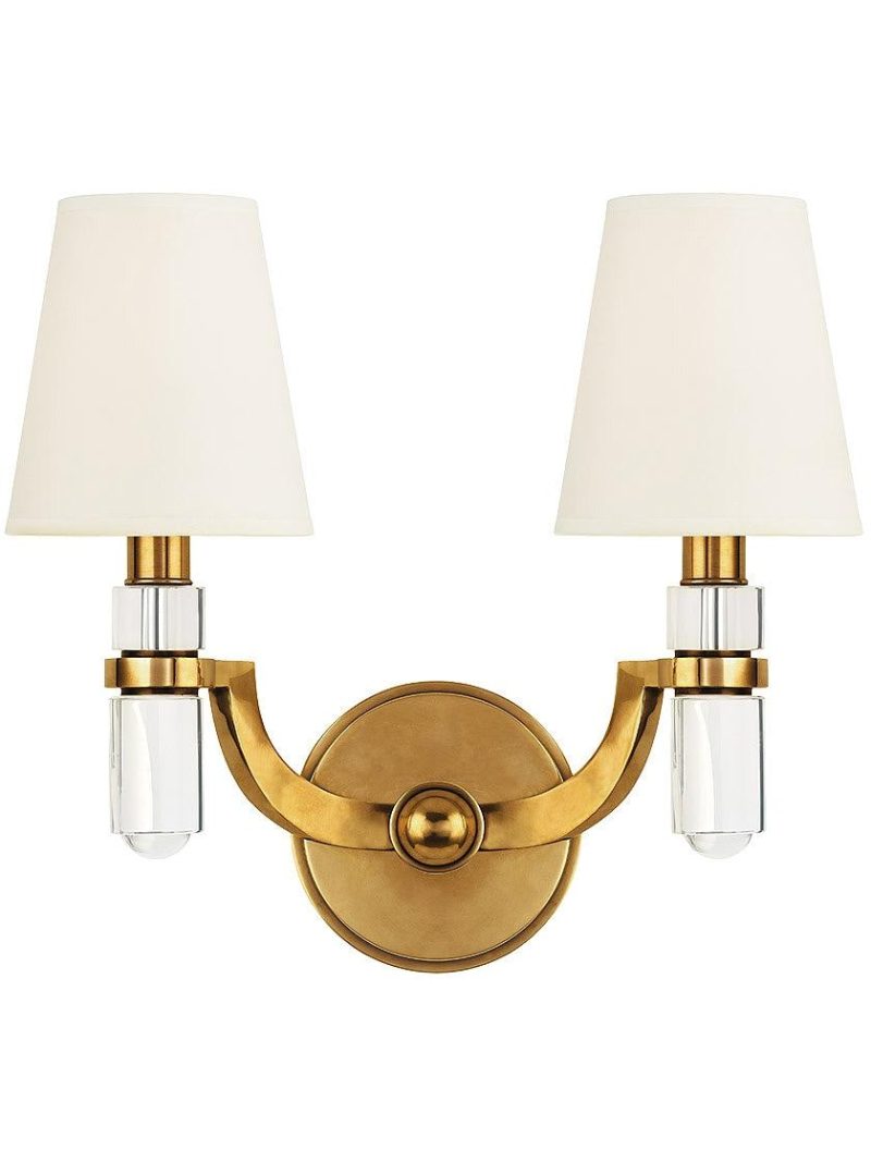 Sconces |   Dayton 2-Light Wall Sconce Indoor Lighting Aged Brass/Polished Nickel