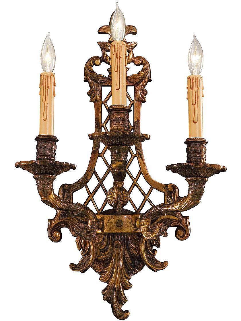 Sconces |   Dresden Triple Sconce With Oxide Brass Finish Indoor Lighting Sconces