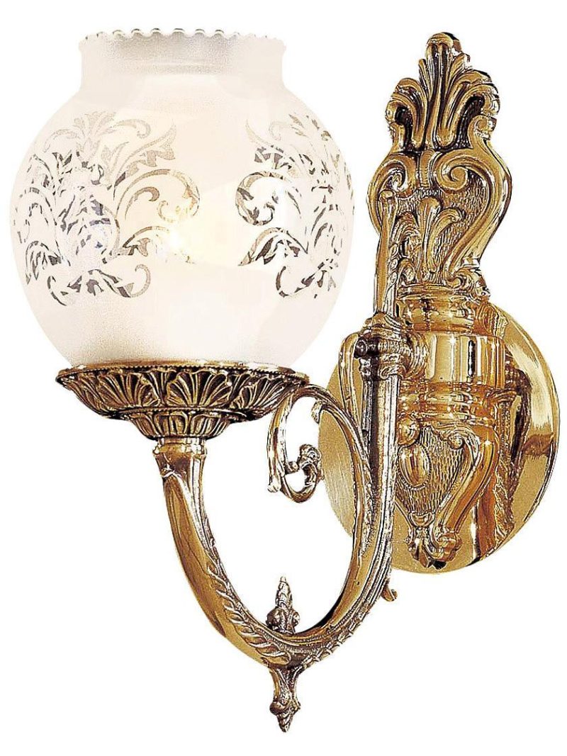 Sconces |   English Victorian Sconce With Etched Glass Shade Indoor Lighting Sconces