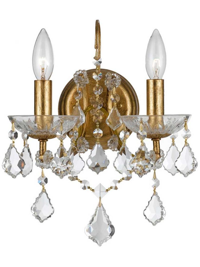 Sconces |   Filmore 2 Light Wall Mount Indoor Lighting Antique Gold