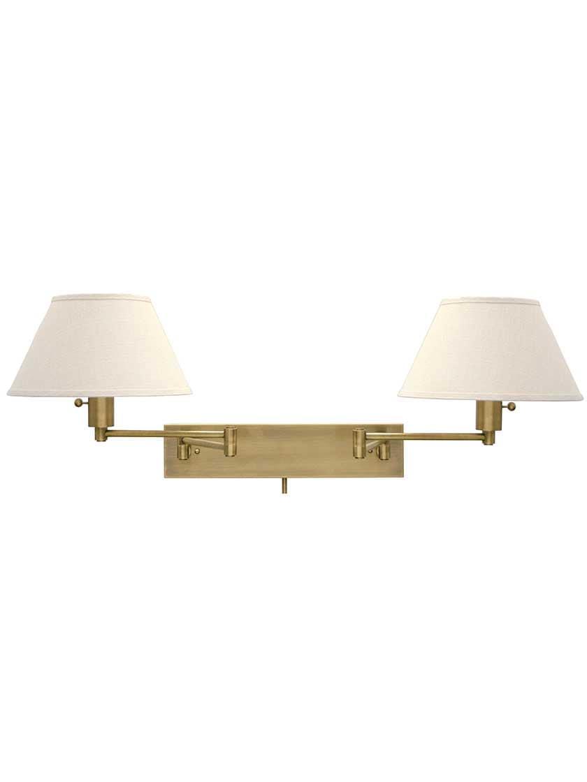 Sconces |   Finley Double Swing-Arm Wall Lamp Indoor Lighting Antique Brass/Oil-Rubbed Bronze/Satin Nickel