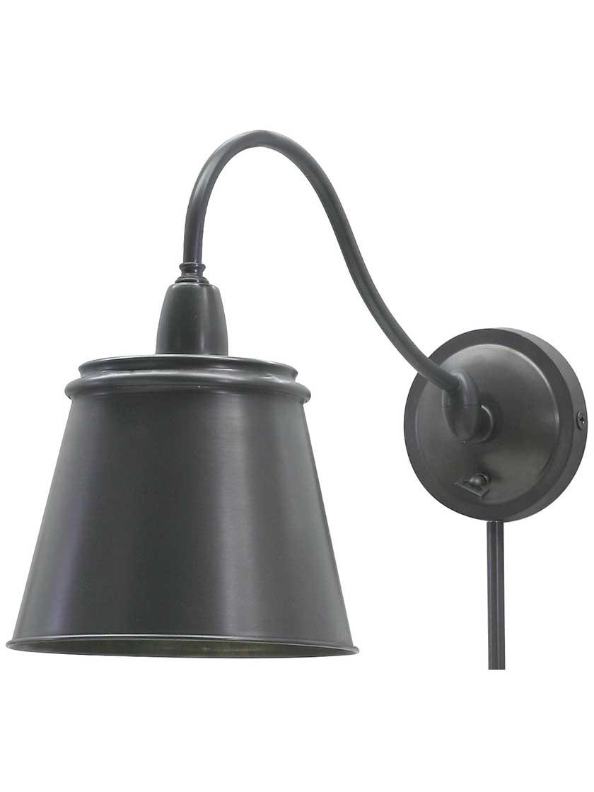 Sconces |   Hyde Park Swing-Arm Wall Lamp with Metal Shade Indoor Lighting Oil-Rubbed Bronze/Weathered Brass