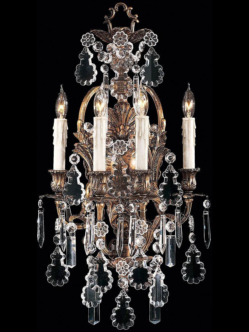 Sconces |   Italian Rococo 4 Light Sconce In Oxidized Brass Indoor Lighting Sconces