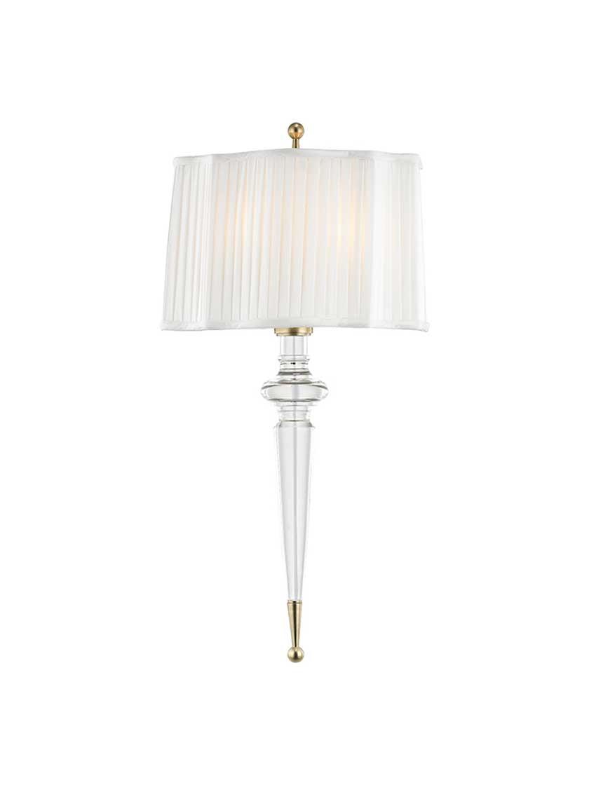 Sconces |   Tipton 2-Light Slender Crystal Sconce Indoor Lighting Aged Brass/Polished Nickel