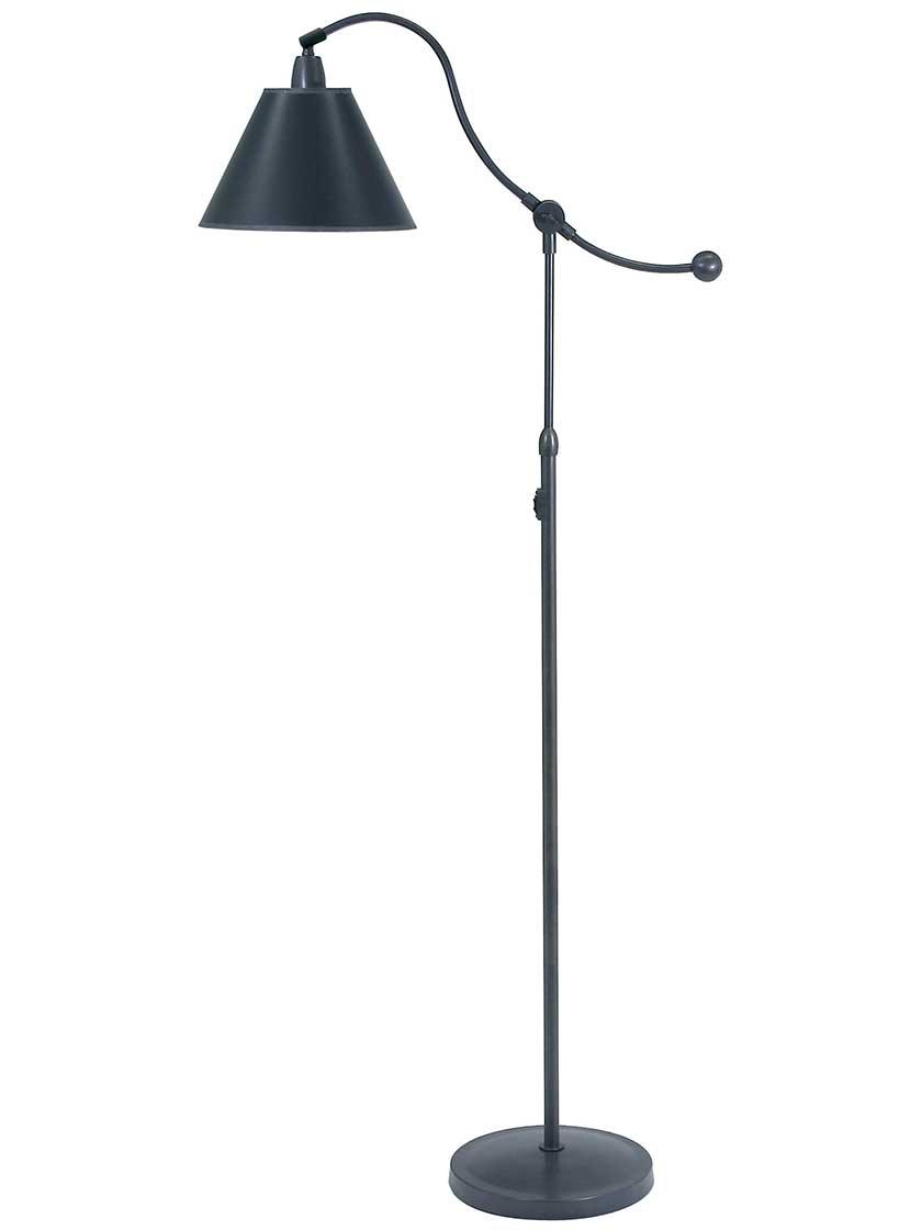 Table & Floor Lamps |   Hyde Park Counter Balance Floor Lamp with Black Parchment Shade Indoor Lighting Oil-Rubbed Bronze/Weathered Brass