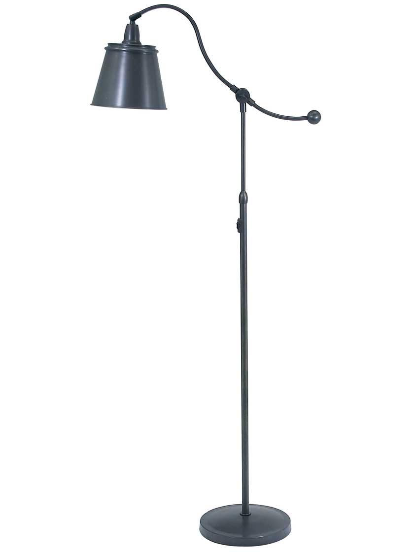 Table & Floor Lamps |   Hyde Park Counter Balance Floor Lamp with Metal Shade Indoor Lighting Oil-Rubbed Bronze/Weathered Brass