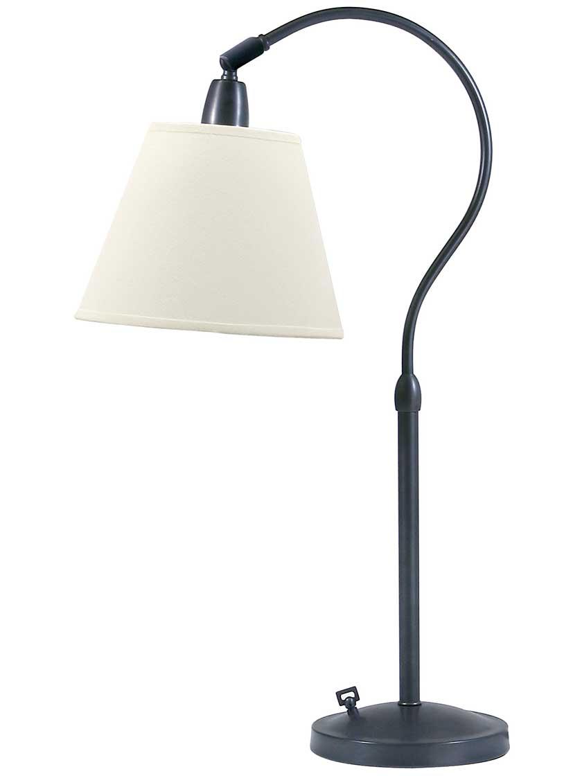 Table & Floor Lamps |   Hyde Park Table Lamp with Off-White Linen Shade Indoor Lighting Oil-Rubbed Bronze/Weathered Brass