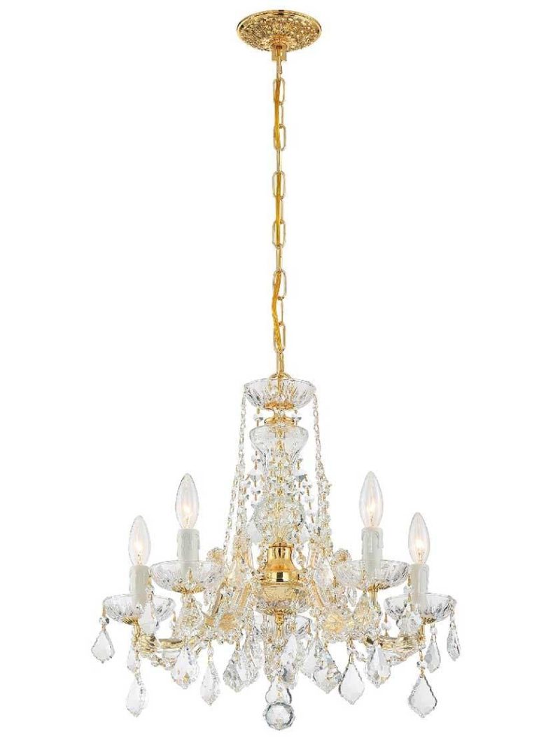 Chandeliers |   Maria Theresa Clear Crystal 5 Light Mini Chandelier Chandeliers Chandeliers