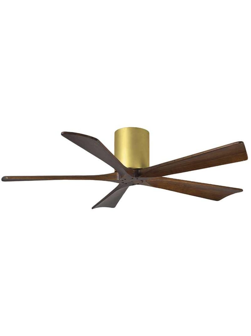 Ceiling Fans |   Irene 60″ 5-Blade Flush-Mount Ceiling Fan with Solid Wood Blades Ceiling Fans Brushed Brass/Brushed Nickel/Gloss White/Matte Black/Polished Chrome/Textured Bronze