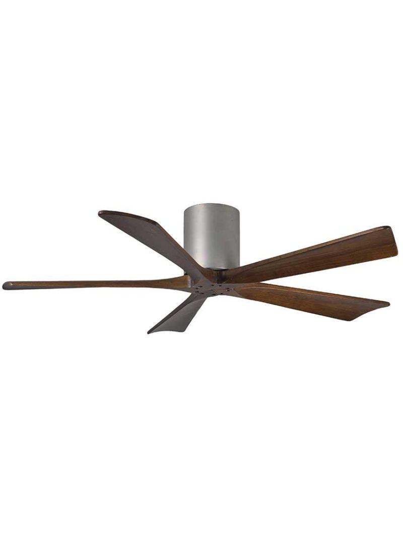 Ceiling Fans |   Irene 60″ 5-Blade Flush-Mount Ceiling Fan with Solid Wood Blades Ceiling Fans Brushed Brass/Brushed Nickel/Gloss White/Matte Black/Polished Chrome/Textured Bronze