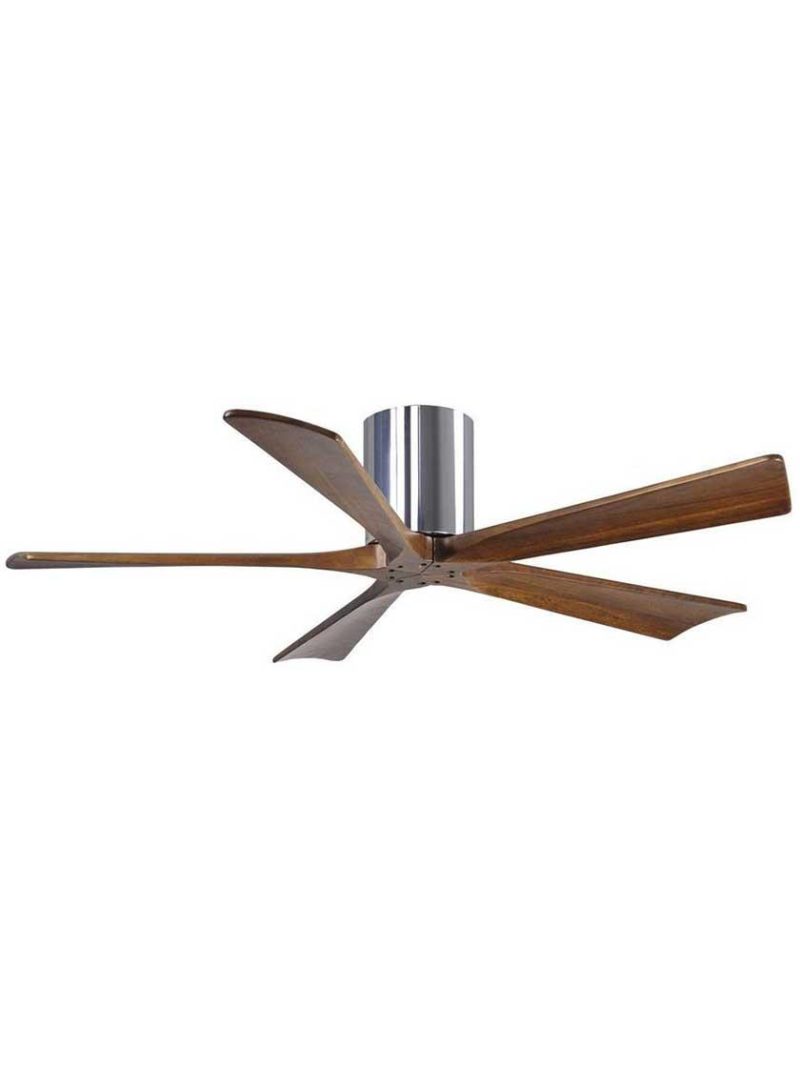 Ceiling Fans |   Irene 60″ 5-Blade Flush-Mount Ceiling Fan with Solid Wood Blades Ceiling Fans Brushed Brass/Brushed Nickel/Gloss White/Matte Black/Polished Chrome/Textured Bronze