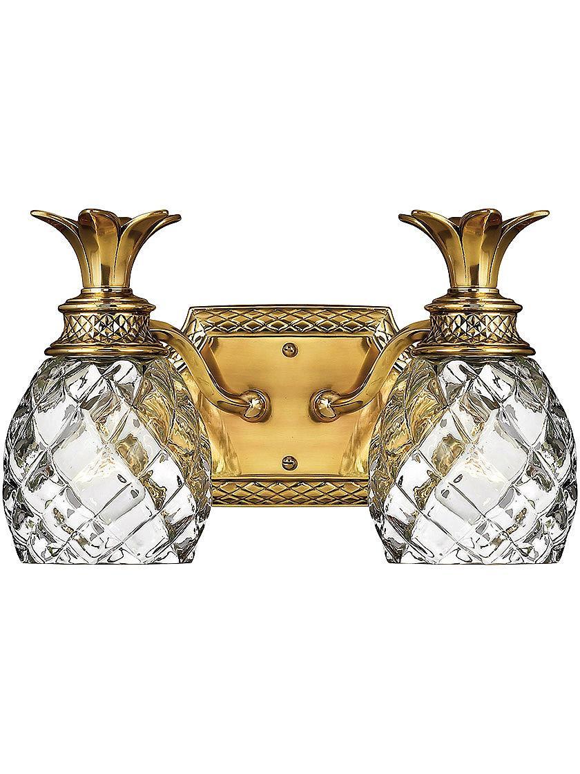 Bath |   Pineapple Double Bath Sconce With Clear Optic Glass Bath Bath