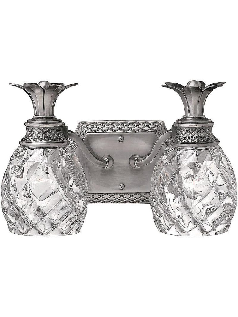 Bath |   Pineapple Double Bath Sconce With Clear Optic Glass Bath Bath